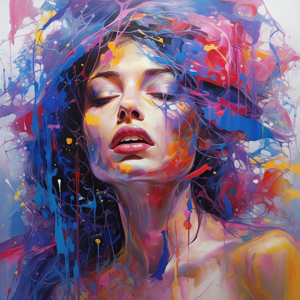 beautiful modern art painting, intense colors